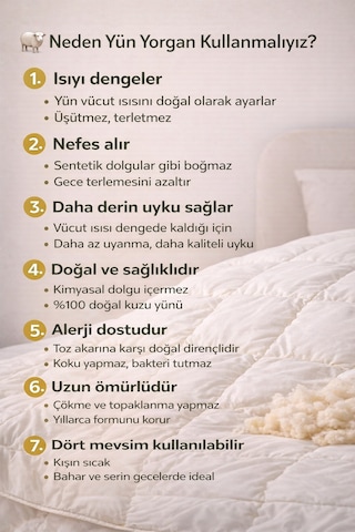 Conzaliza %100 Doğal Yün Yorgan Bej
