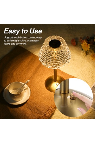 Springsun Led Kablosuz Masa Lambası Şarj Edilebilir Masa Lambası Dokunmatik Kontrol 3 Işık Rengi Kademesiz Kısılabilir Gece
