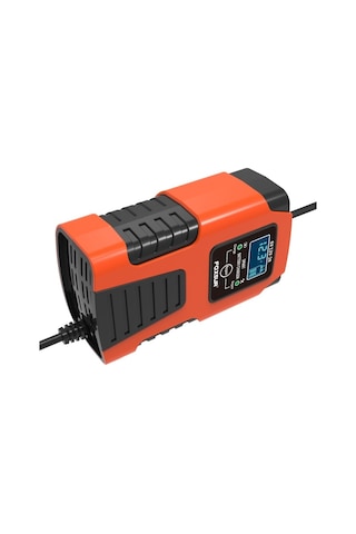 Foxsur 2a / 6v / 12v Araba / Motosiklet 3 Kademeli Tam Akıllı Akü Şarj Cihazı Kırmızı