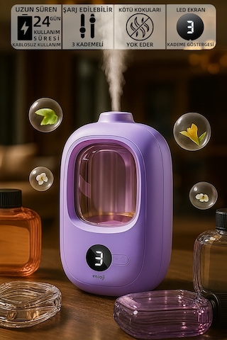 Mioji Mio Smell 2x Yeni Nesil Şarjlı Otomatik Oda Kokusu Makinesi Mor - Gardenia Gardenya