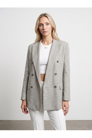 DİLVİN 60811 Keten Karışımlı Blazer Ceket-taş