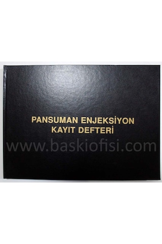 Pansuman Enjeksiyon Kayıt Defteri 400 Sayfa