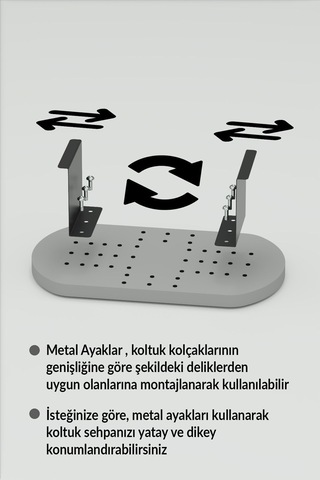 Ayarlanabilir Yan Sehpa Krem Bej Çok Renkli