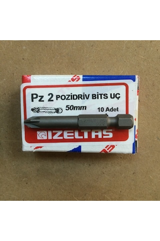 İzeltaş Pz2 Yıldız Bits Sıkma Uç 50 Mm Sunta Vidası için 10 Adet