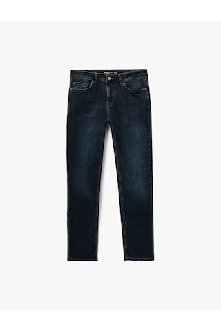 Koton Normal Bel Pamuklu Slim Fit Jean Pantolon - Brad Jean Koyu İndigo 6wam40239nd İndigo