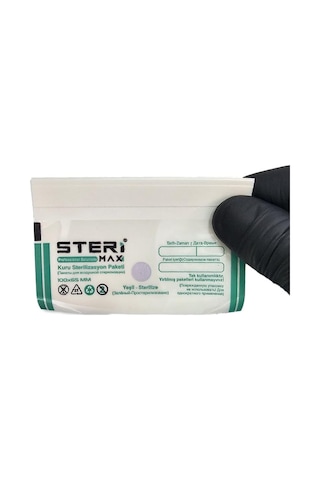 Freze Uç Sterilizasyon Zarfı Şeffaf - Mini Boy İndikatörlü Sterilizasyon Kraft Paketi 100mmx65mm 100 Adet