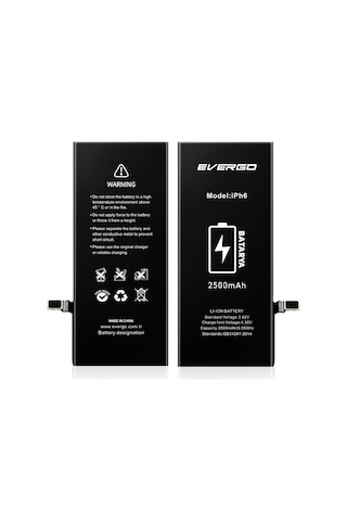 Apple Uyumlu iPhone 6 Güçlendirilmiş Batarya Pil 2500 Mah evergo
