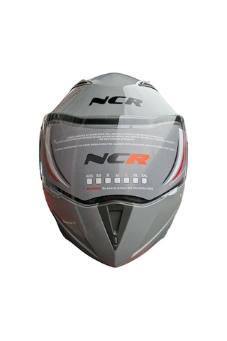 NCR Vizörlü Çene Açılır Motosiklet Kaskı Açık Nardo Gri