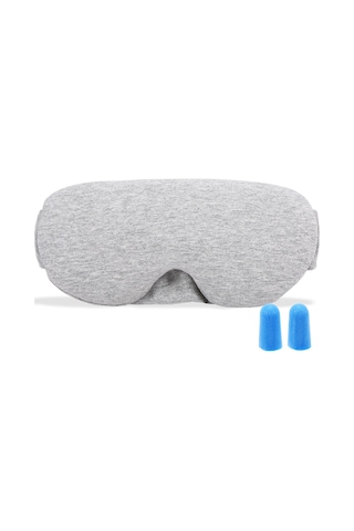 Wezone Pamuklu Göz Maskesi - Yolculuk Ve Uyku İçin Hafif Gri Renk Seçeneği Açık Gri