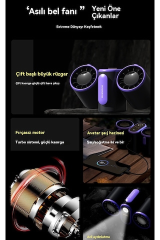 Jian Fan Çok Fonksiyonlu Taşıma-onçift Kafa Asılı Bel Fanıgri Çok Renkli