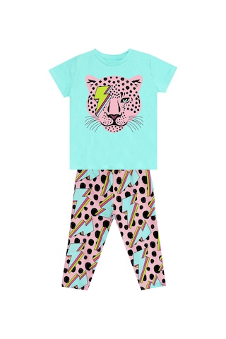 Denokids Mshb&g Şimsek Leo Kız Çocuk T-shirt Tayt Takım Çok Renkli