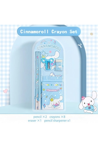 Sanrio Kuromi Cinnamoroll Kuromi Kırtasiye Seti 12 Parça Kuromi Kırtasiye Seti Mavi