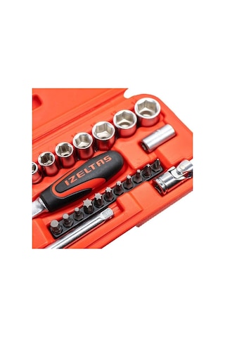 İzeltaş 14000005132 1/4'' Altı Köşe Mini Lokma Anahtar Ve Bits Set 27 Parça