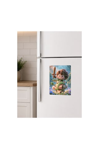 9 Parça Mıknatıslı Yapboz Puzzle 15x21 Cm Uv Baskılı Mdf Magnet Çocuk Eğitici Oyuncak