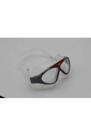 Yetişkin Yüzücü Deniz Gözlüğü Buğulanma Yapmaz Anti Fog Gri - Kırmızı
