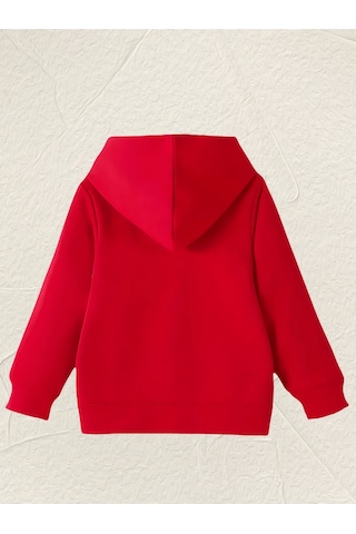 Uyguntarz Sevimli Kurbagalar Baskılı Oversize Çocuk Sweatshirt Kırmızı