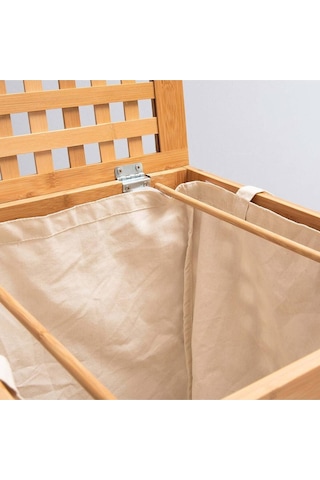 Chakra Bambu Çamaşır Sepeti 58 x 40 CM Natural Ahşap