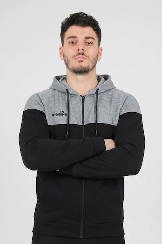 Diadora Predo Kapşonlu Sweatshirt Siyah - Gri