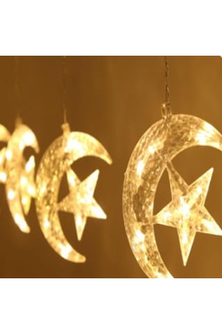 Led Perde Ay Yıldız Model Saçaklı 2.5 Metre