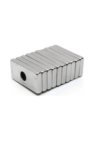 10 Adet 20X10X4X5 Köşeli Havşa Delikli Güçlü Neodyum Mıknatıs N11.2408