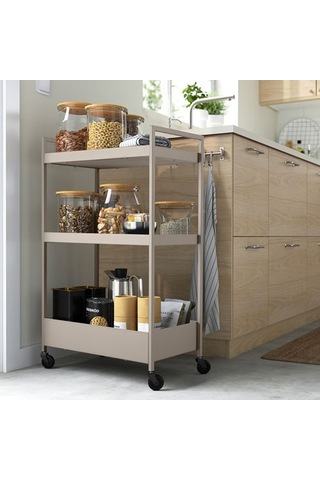 Ikea Nıssafors Servis Arabası, Bej, 50,5x30x83 Cm