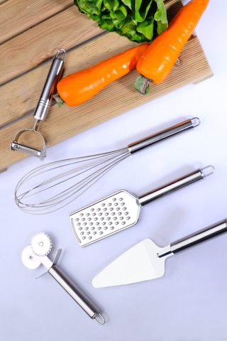 5 Parça Çelik Paslanmaz Mutfak Servis Ve Hazırlık Seti Çeyiz Seti