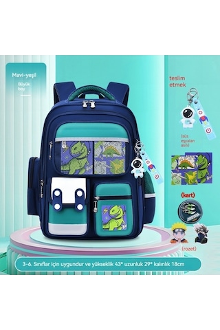 Weichuang01 İlkokul Öğrenci Çantası, Hafif, Çocuk Sırt Çantası, Weichuang01 Boy, 3-6. Sınıf, Yeşil