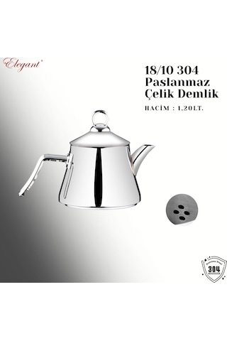 Alya Orta Boy Çelik Kulplu Çaydanlık Takımı Çelik