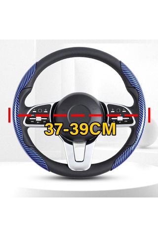 2025 Yeni Lüks Parlak Karbon Fiber Doku Araba Direksiyon Kapağı, Kaymayan, 2pcs Black Siyah