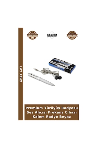 Premium Yürüyüş Radyosu Ses Alıcısı Frekans Cihazı Kalem Radyo Beyaz