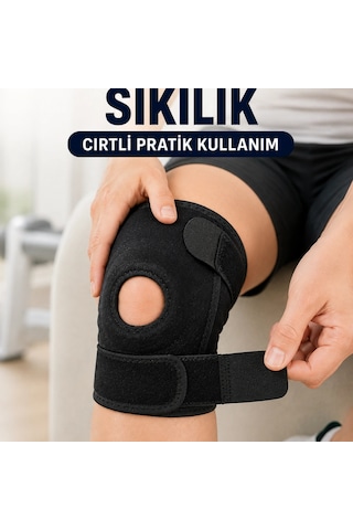 Açık Patella Dizlik Diz Kapağı Destekli Ayarlanabilir Cırtlı Sporcu Dizliği