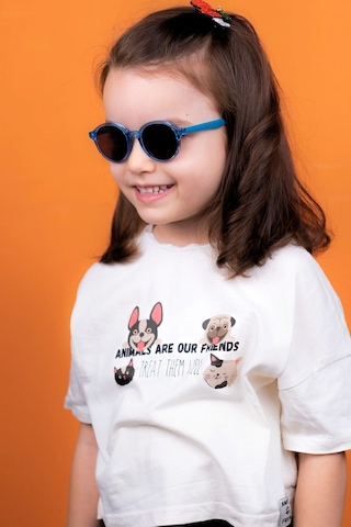 Yeni-unisex 12-36 Ay Polarize Ve Uv Korumalı Mavi Çocuk Güneş Gözlüğü Mavi