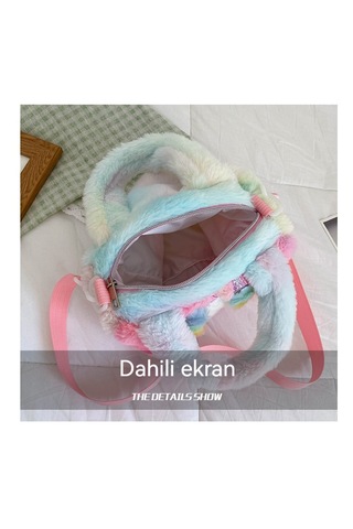 Sevimli Tek Boynuzlu Peluş Çanta-mor