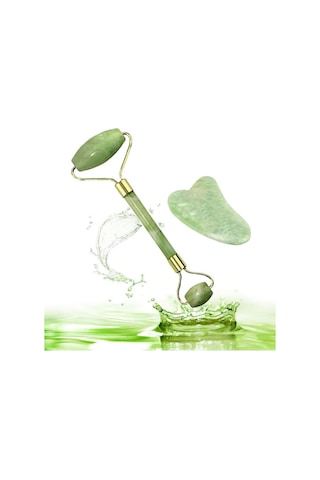 Beyzana Yeşim %100 Doğal Taş Masaj Aleti Ve Kalp Gua Sha Yüz Bakım Taşı