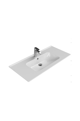 Turkuaz Seramik Cerastyle Blue 100 x 47 CM Etajer Uyumlu Damlalıklı Lavabo