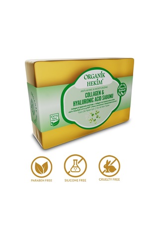 Doğal Peeling Etkili Yaşlanma Karşıtı Yoğun Nemlendirici Kolajen - Hyaluronic Sabunu 140 Gr