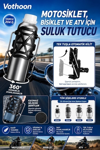 Bisiklet Motosiklet Atv Ve Scooter Uyumlu Matara Suluk Tutucu Gidon Bağlantılı Esnek Gövdeli Şişe Atı Diğer
