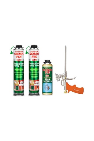 2 Ad 750 ML Soma Tabancalı Isı Ses Yalıtım Köpüğü Tabancası Temiz