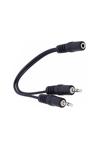 3.5 Mm Stereo Dişi-2 3.5 Mm Stereo Erkek 20 Cm Y Kablo