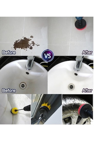 Depomega Fırça Seti Banyo Mutfak Jant Temizlik Matkap Ucu 3'lü