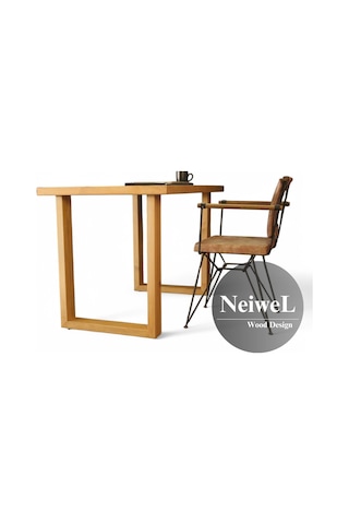 Neiwel Oven Doğal Ahşap Çalışma Ve Ofis Masası-70cm-180cm Açık Ceviz