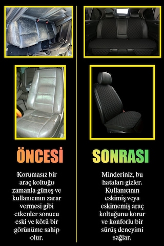 Oto Koltuk Minderi Kalın Kumaş Taba 3 Lü Oturak 1 Set