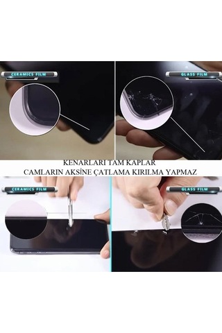 Apple Uyumlu   iPhone 8 Plus Seramik Nano Siyah Esnek Tam Full Kaplayan Kırılmaz Cam Ekran Koruyucu