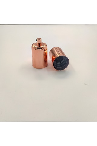Dekoratif Metal Lale E27 Duy Bakır Renk Ve Demir Kablo Kilidi.