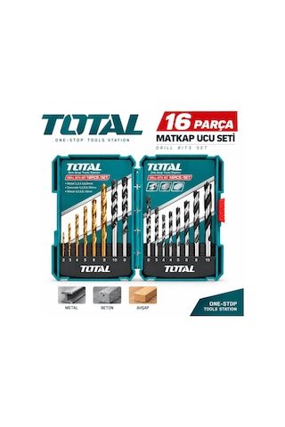 Total 16parça Karışık Matkap Ucu Seti