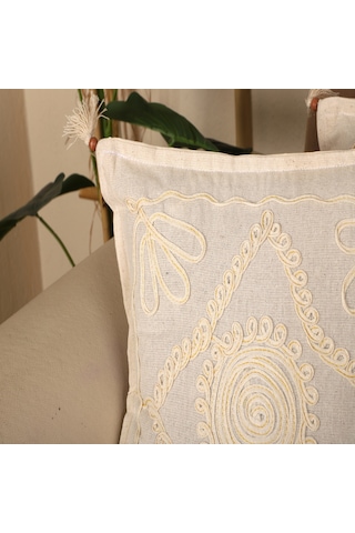 Laseli Boncuklu 2 Li Kırlent Kılıfı %100 Pamuk 40 x 40