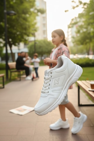 Enoch Unisex Yüksek Tabanlı Bağcıklı Yürüyüş Ve Koşu Spor Ayakkabı Günlük Sneaker Beyaz