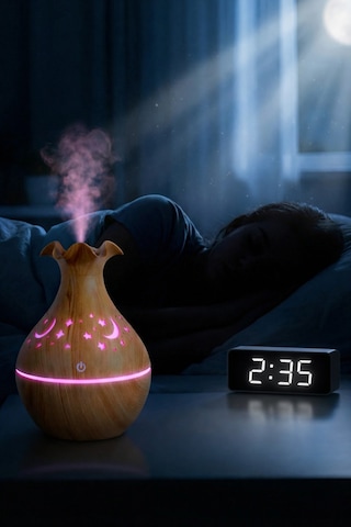 Ahşap Görünümlü Aroma Difüzör 130 Ml Ultrasonik Soğuk Buhar Sessiz Rgb Led Otomatik