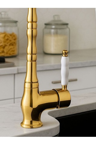 Rudi Armatür 360 Döner Gövdeli Pirinç Malzeme Rustik Eviye Bataryası Diğer