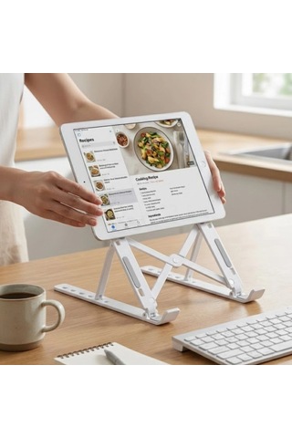 Plastik Katlanır Tablet Standı - Ayarlanabilir Açılı, Taşınabilir Masaüstü Telefon Ve Tablet Tutucu Stand Bx40
